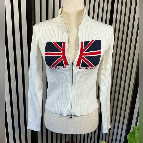 Edikted Sweaters - NWT Edikted Cream Ribbed Zip-Up Sweater Sz M